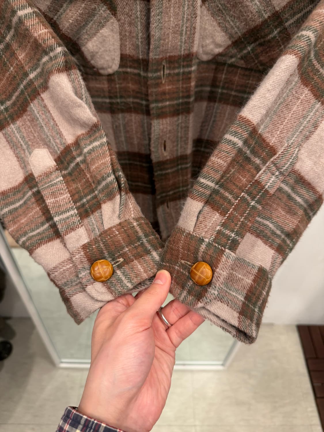 Vtg 빈티지 쉐르파 체크 셔츠 자켓 상품이미지6