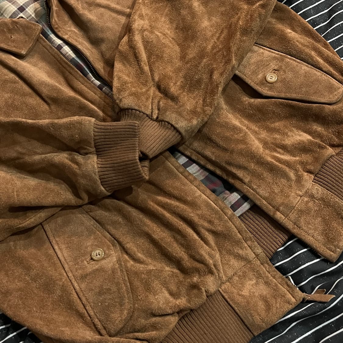 90s 폴로 스웨이드 헤링턴 자켓 L 브라운 상품이미지3