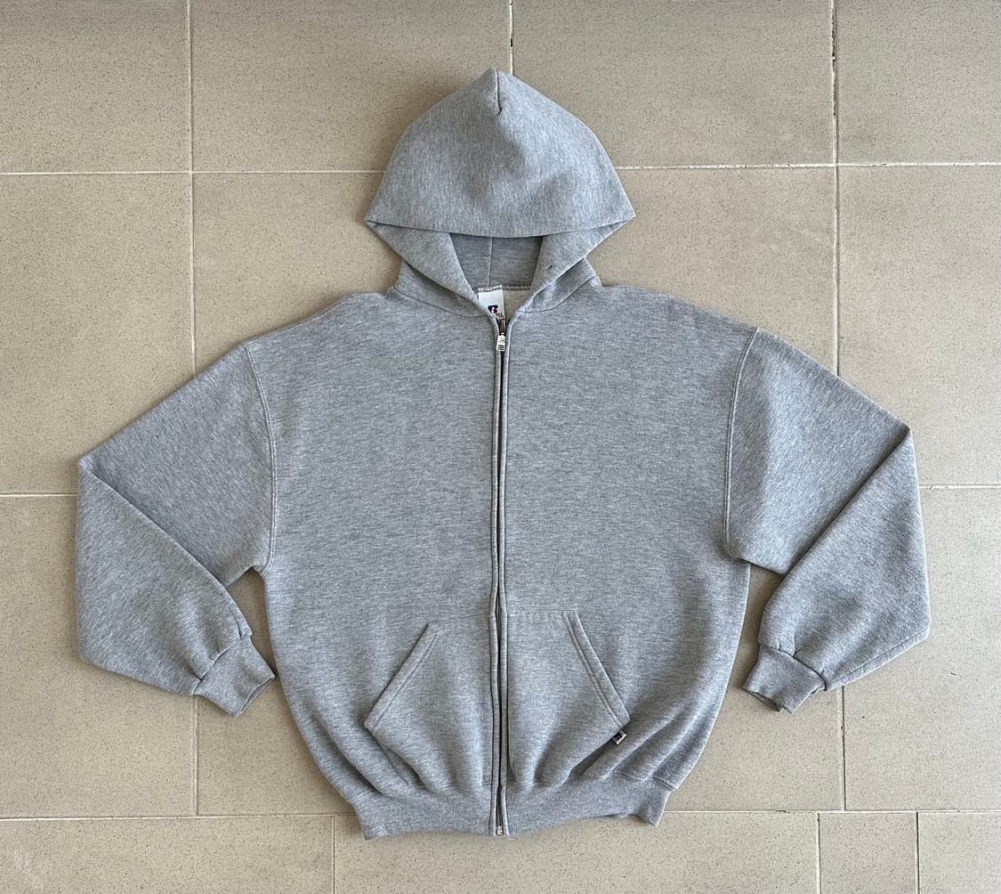00s 빈티지 러셀 후드집업 그레이 L 상품이미지1