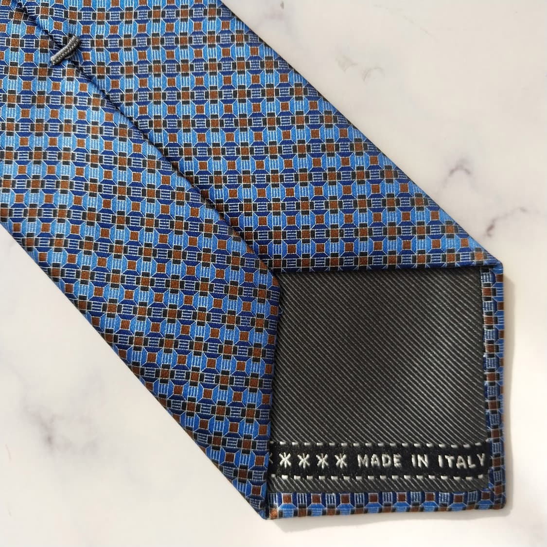 에르메네질도 제냐 실크 블루 패턴 넥타이 8.2cm A+등급 K2164
 상품이미지8