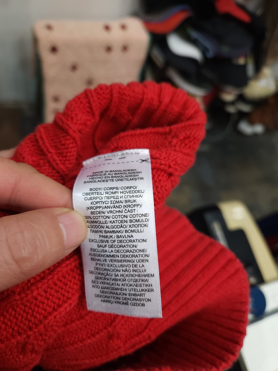 폴로 랄프로렌 레드 꽈배기 코튼 니트
​
 상품이미지4