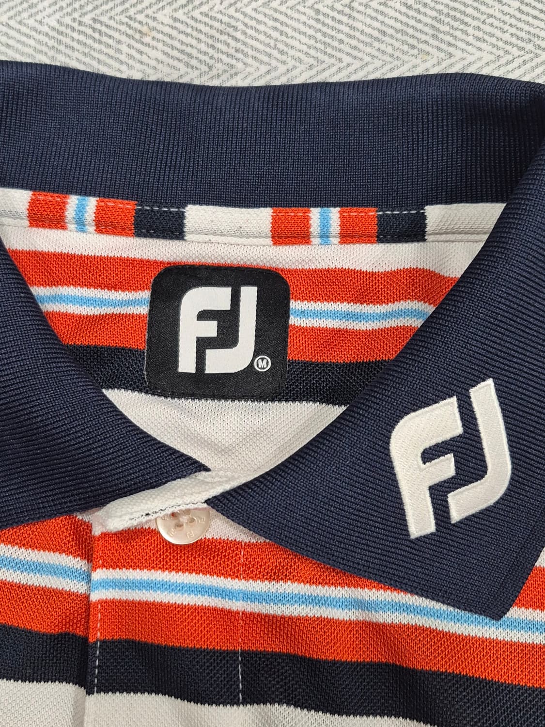 FJ 풋조이 골프 기능성 스트라이프 반팔 카라티 남성 M 상품이미지6