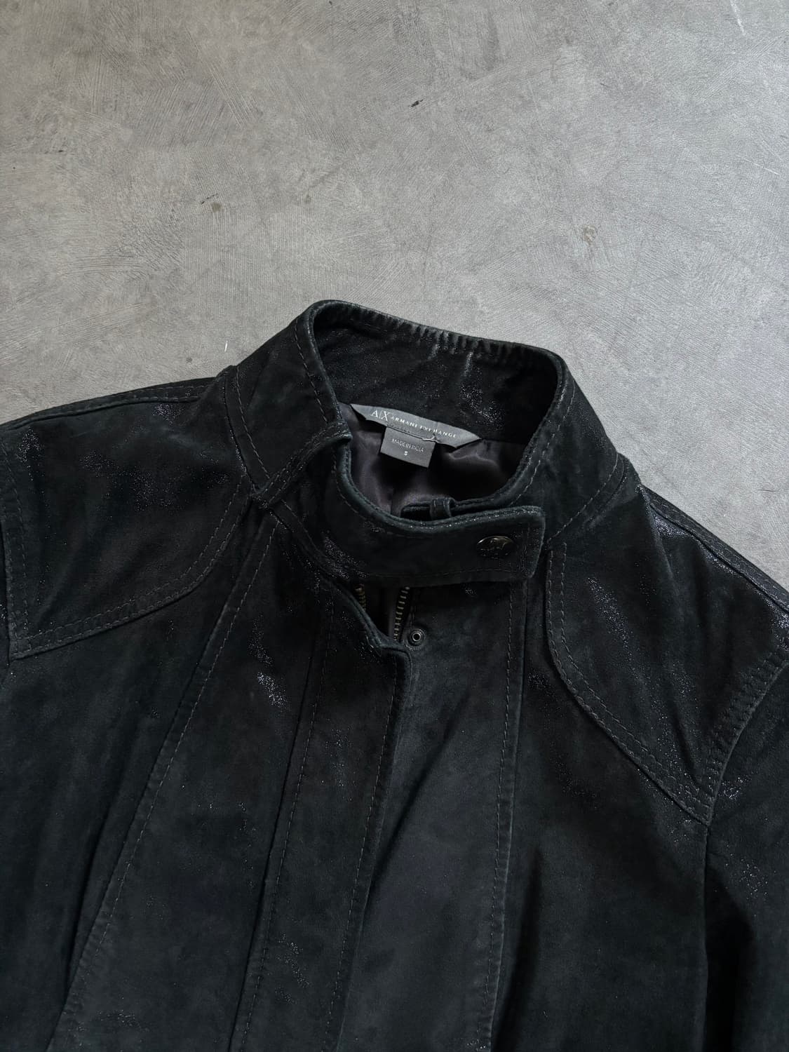 Armani Exchange 아르마니 익스체인지 블랙 글리터 레더 자켓 상품이미지5