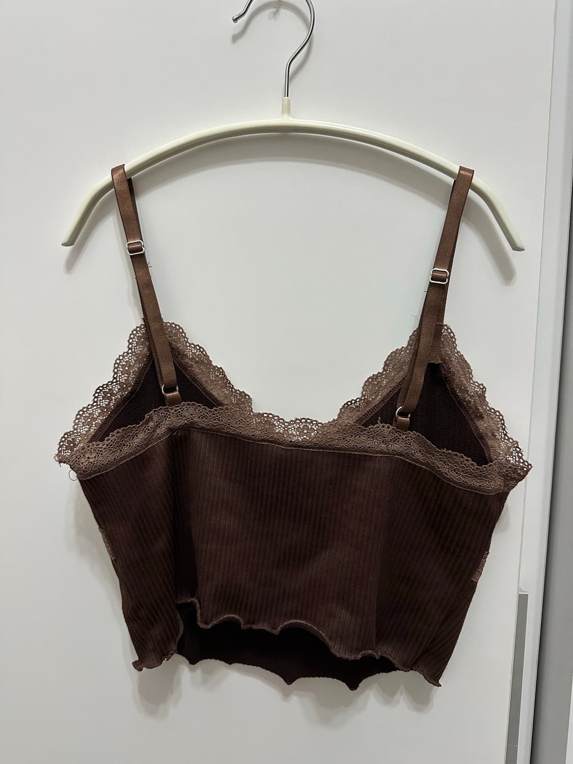 H&M 레이스 크롭 나시 브라운 상품이미지2