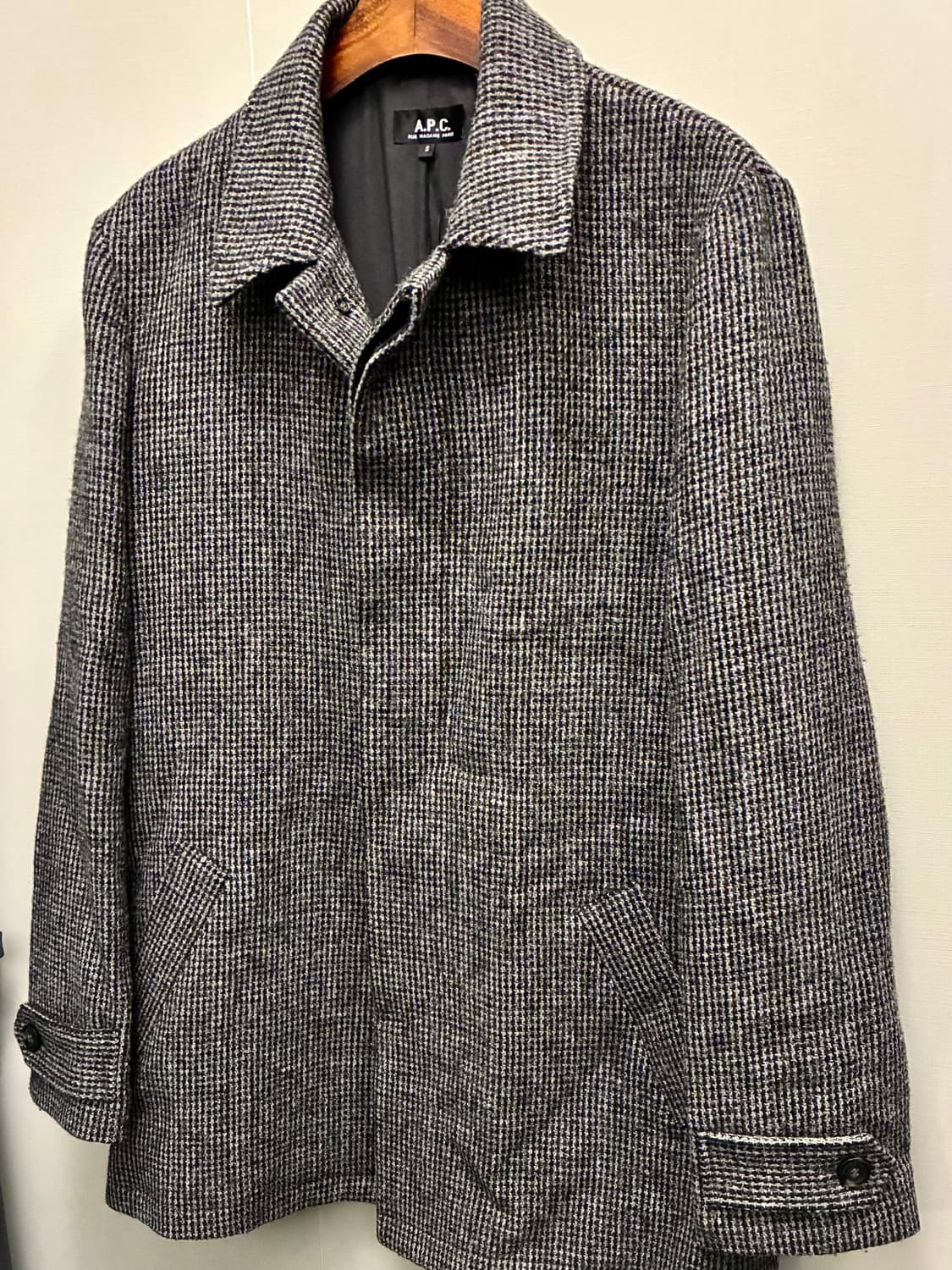 (S/97)APC 아페쎄 해리스트위드 울 하운드투스 싱글코트  상품이미지2