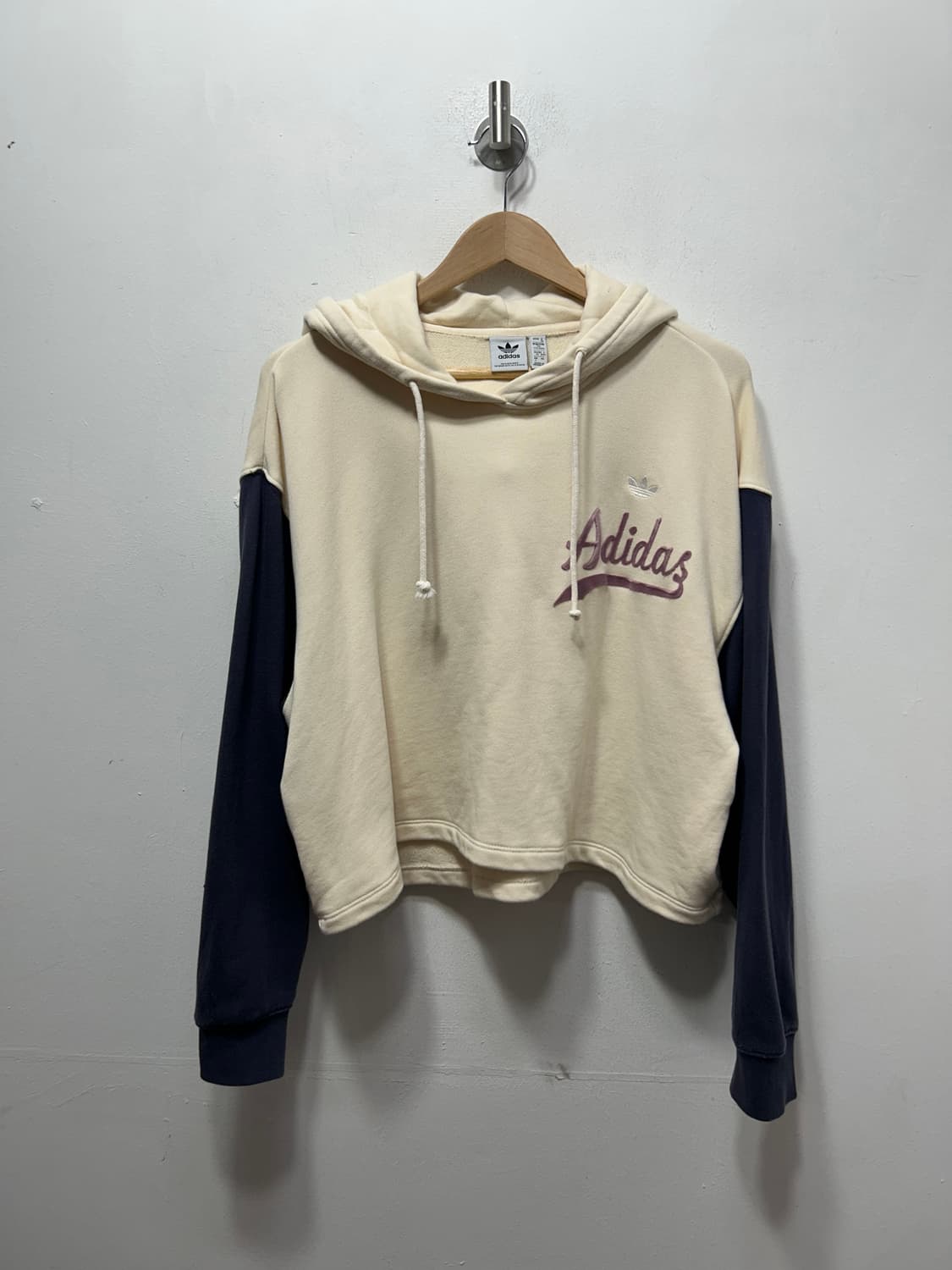 아디다스 여성 후드 아노락 크롭긴팔 베이지 L 상품이미지1