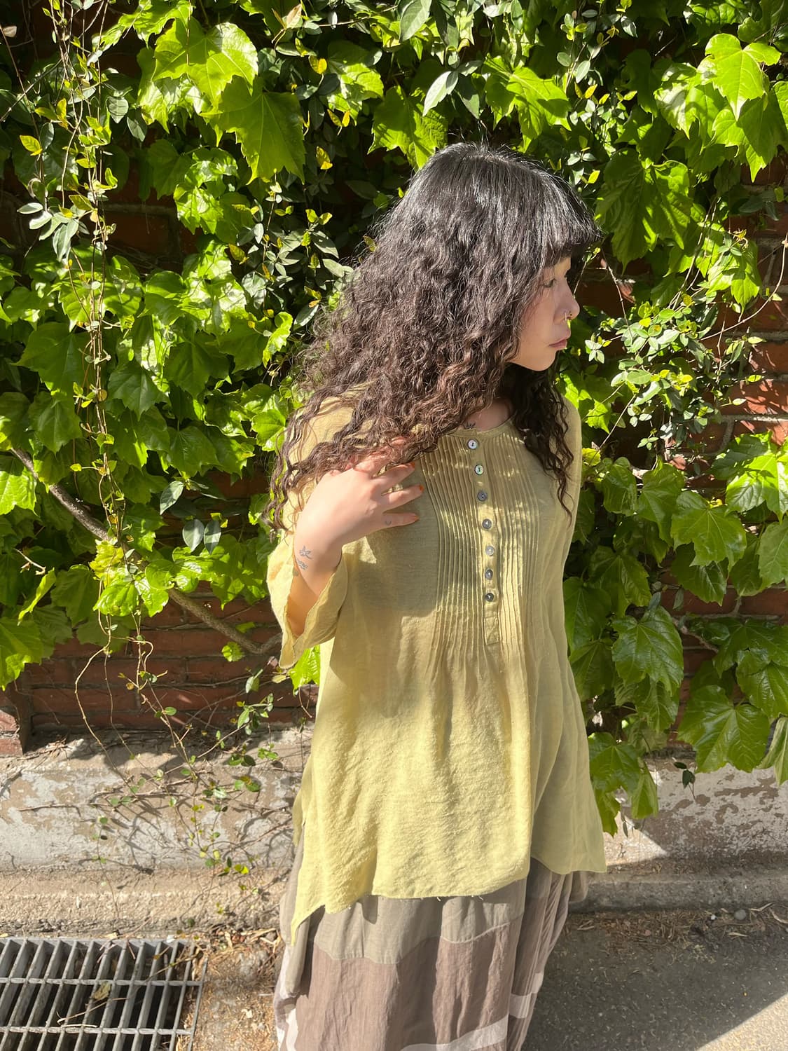 보헤미안 연 노랑 블라우스 상품이미지3