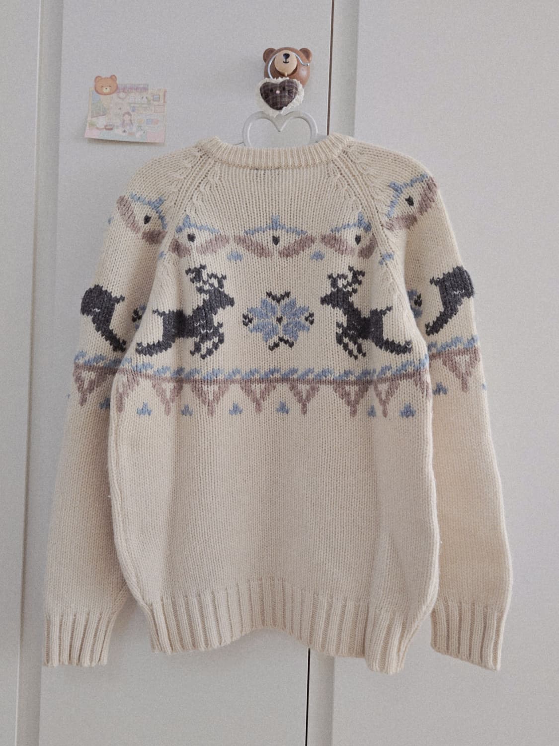 빈티지 아이보리 눈꽃사슴 니트 상품이미지3