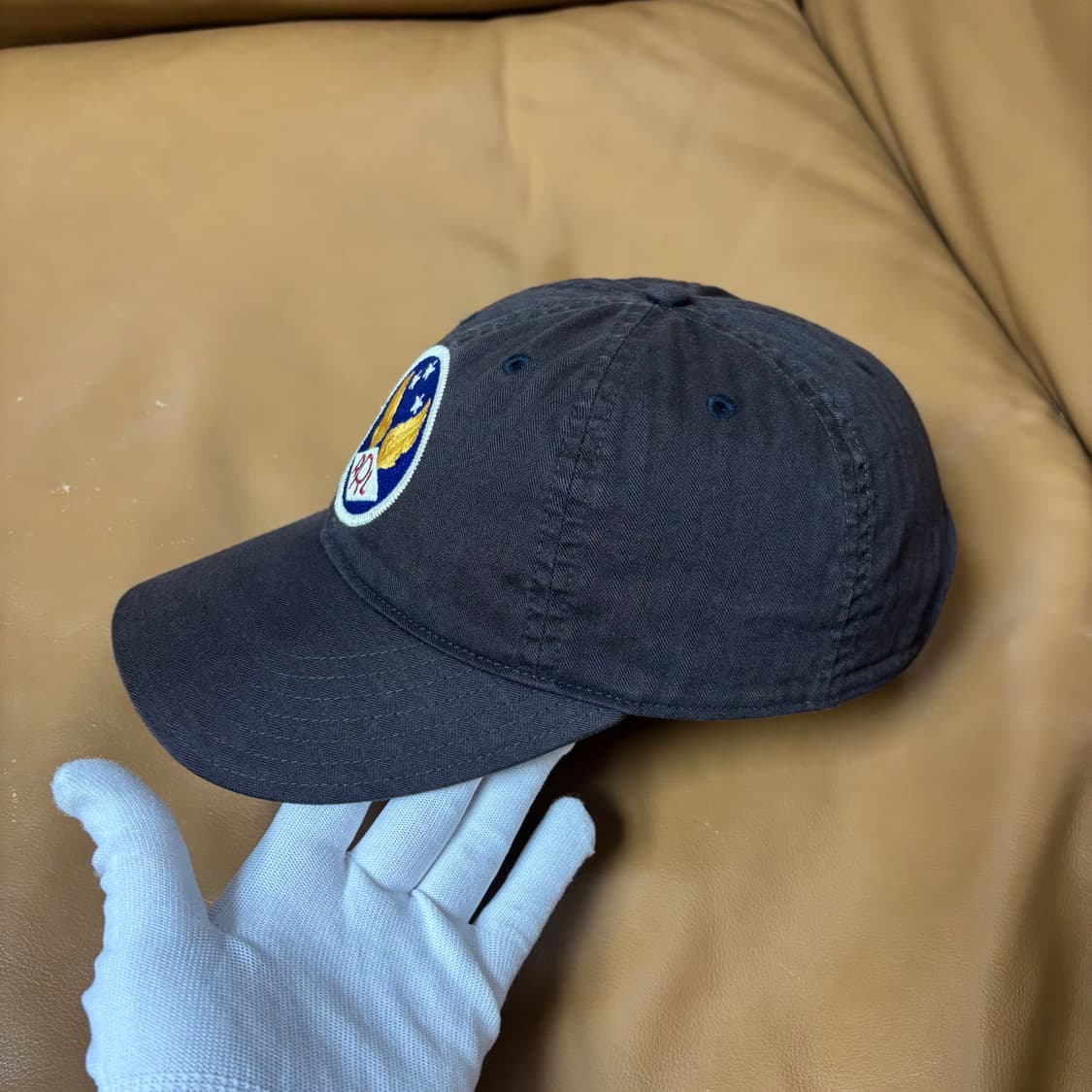 RRL 더블알엘 랄프로렌 폴로 윙로고 6패널 볼캡 모자 워시드 블랙 상품이미지4