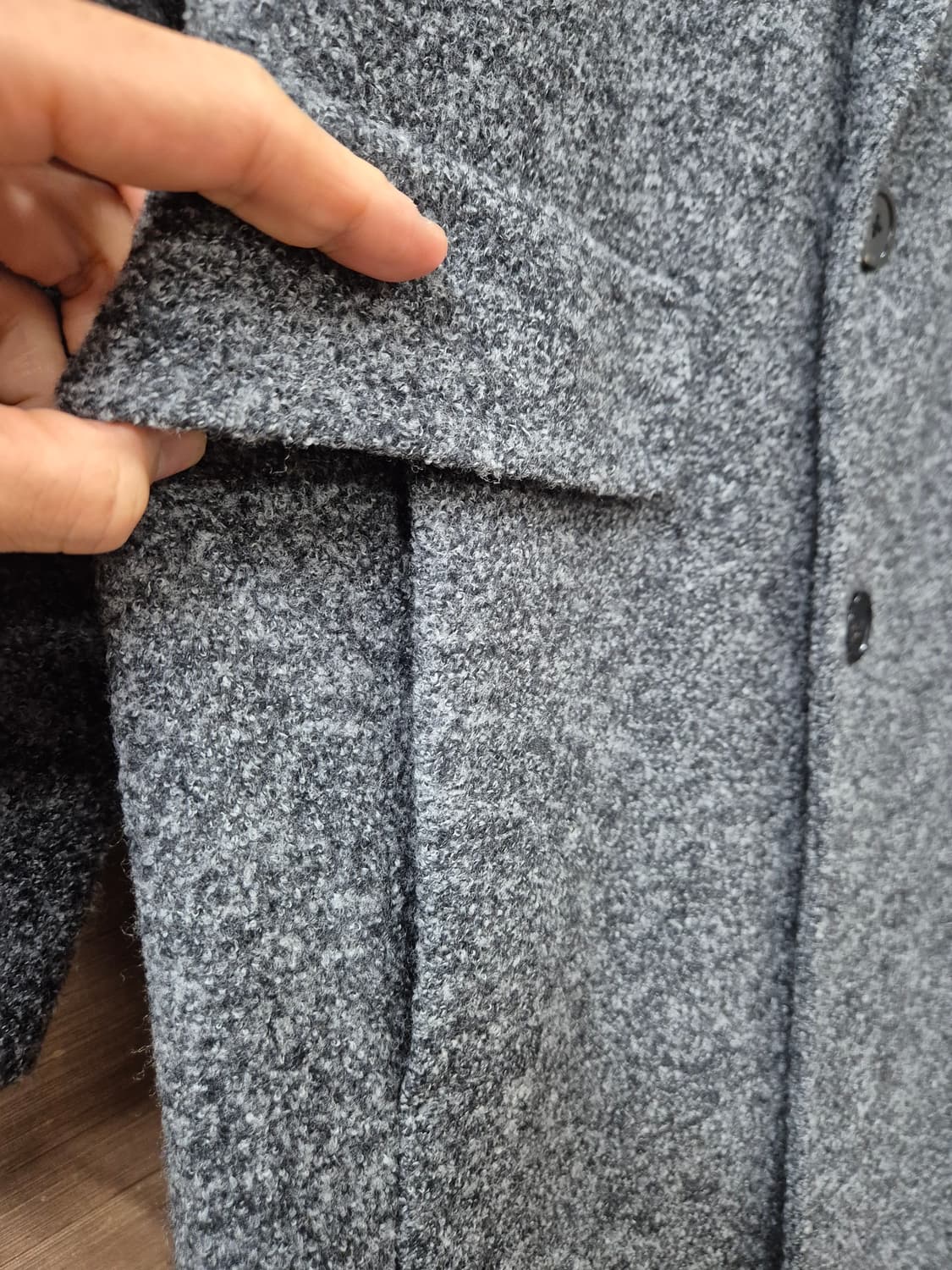 [새상품] 커스텀멜로우 울 100% 롱코트 그레이 (105 사이즈) 상품이미지3