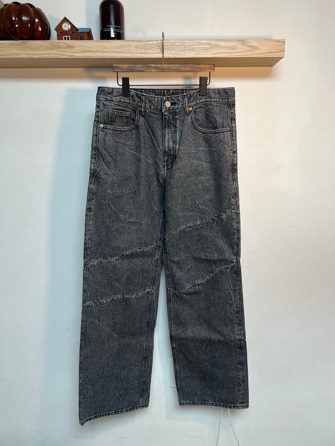 블랙 와이드 데님 상품이미지1