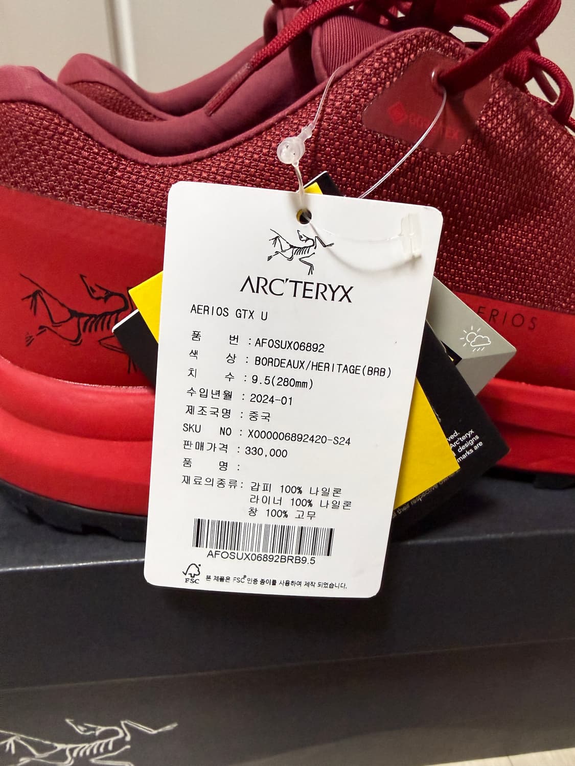 아크테릭스 에어리어스 GTX 9.5사이즈(280) 새상품 상품이미지3