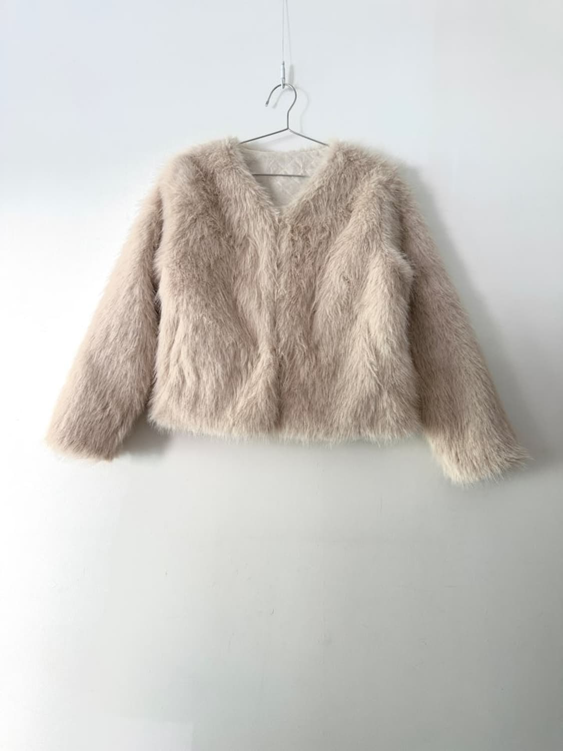 Simple oat fur jacket / ivory 상품이미지2