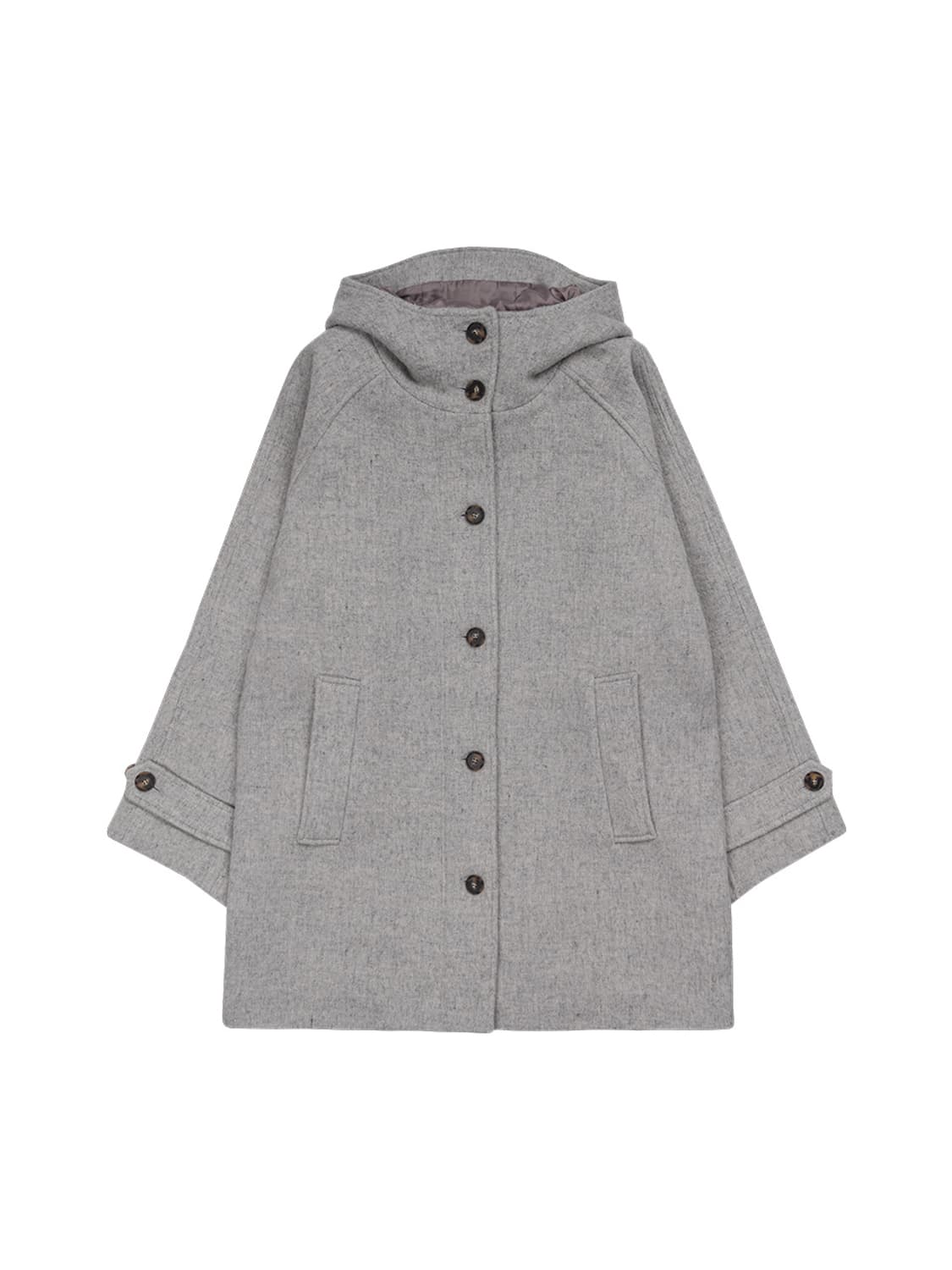 오피쉬 리치 울 하프 코트 그레이 상품이미지1