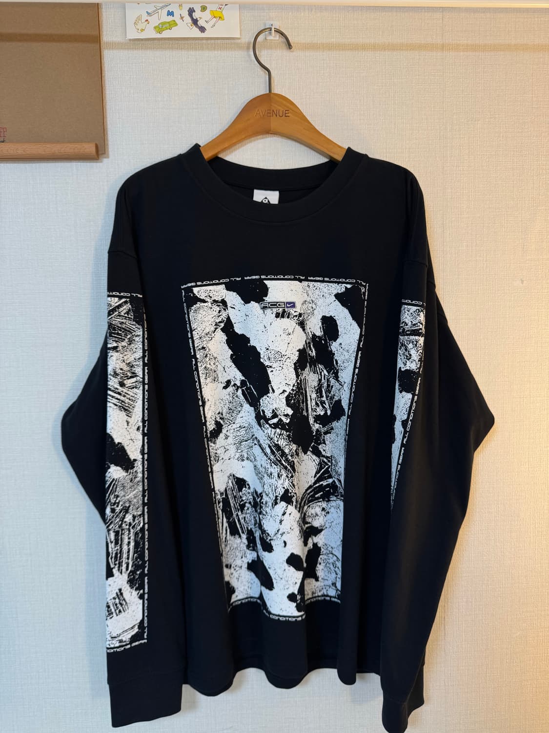 [XL]나이키 ACG 락 롱슬리브 티셔츠 블랙 상품이미지1