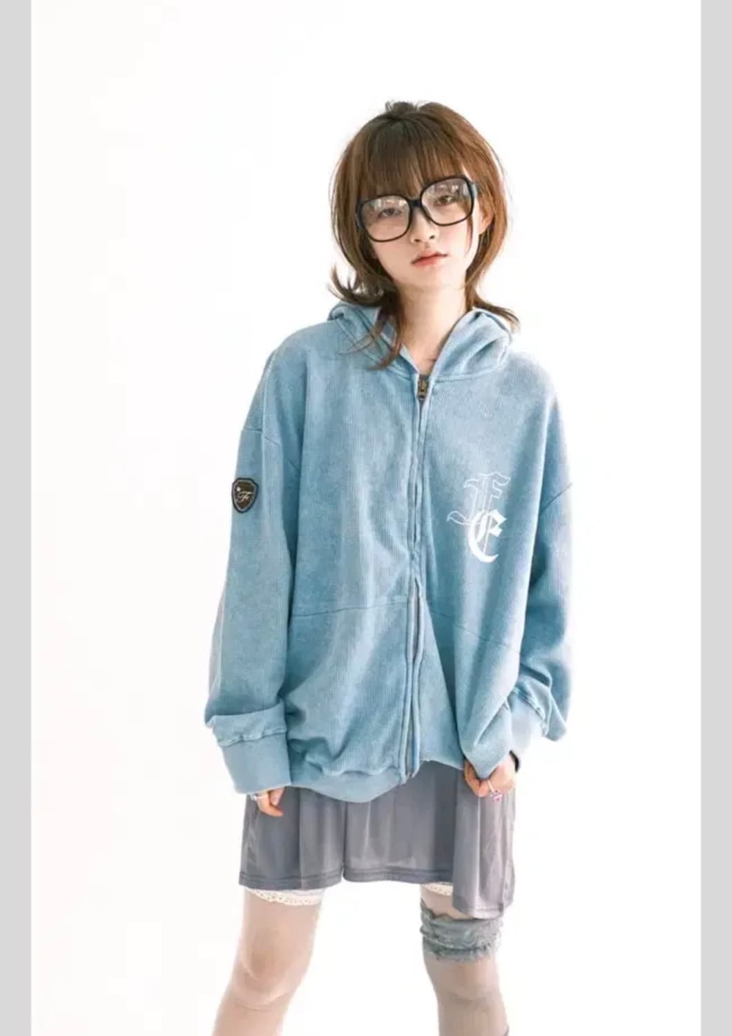 샵페어리 와플 후드집업 상품이미지1