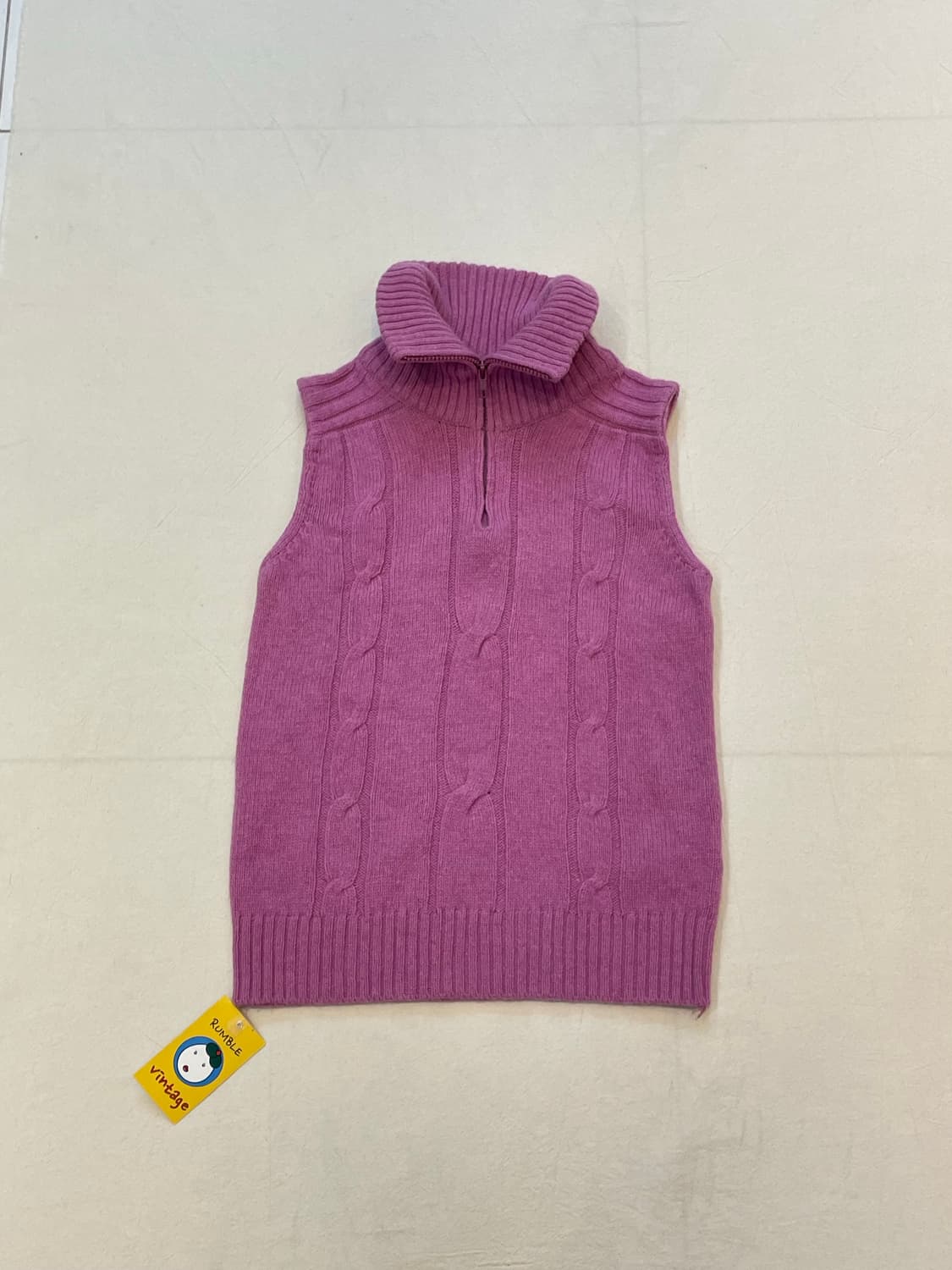 일본빈티지 오키드핑크 울조끼 상품이미지2