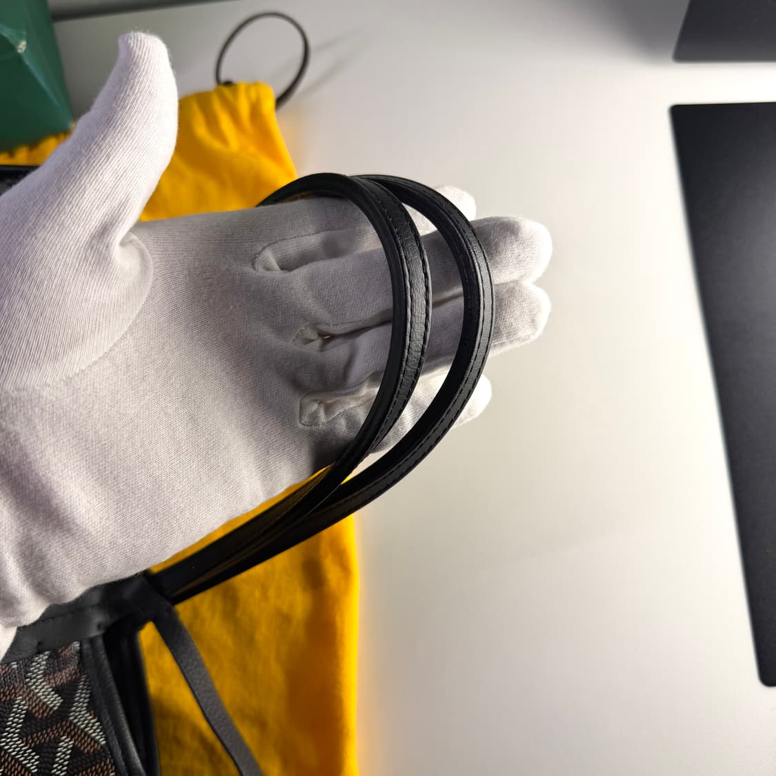 {풀구성} 고야드 미니앙주 블랙 카프 스킨 고야딘 캔버스 토트백 상품이미지3