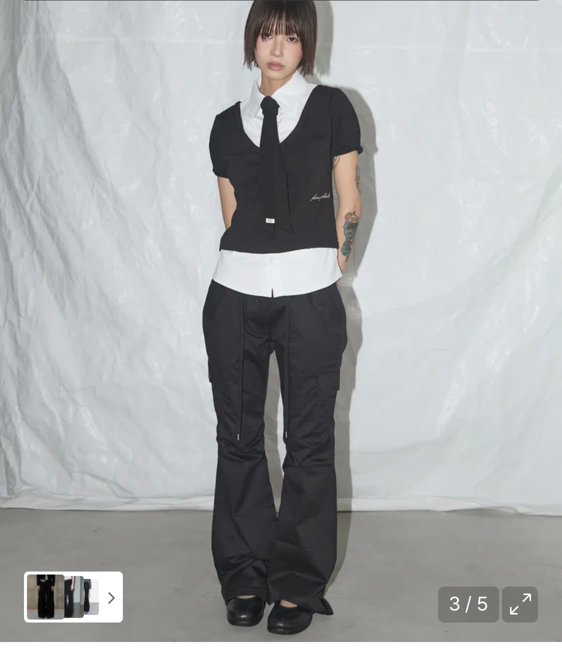 팬시클럽 카고 핀턱 부츠컷 팬츠 (BLACK) 3size 상품이미지1