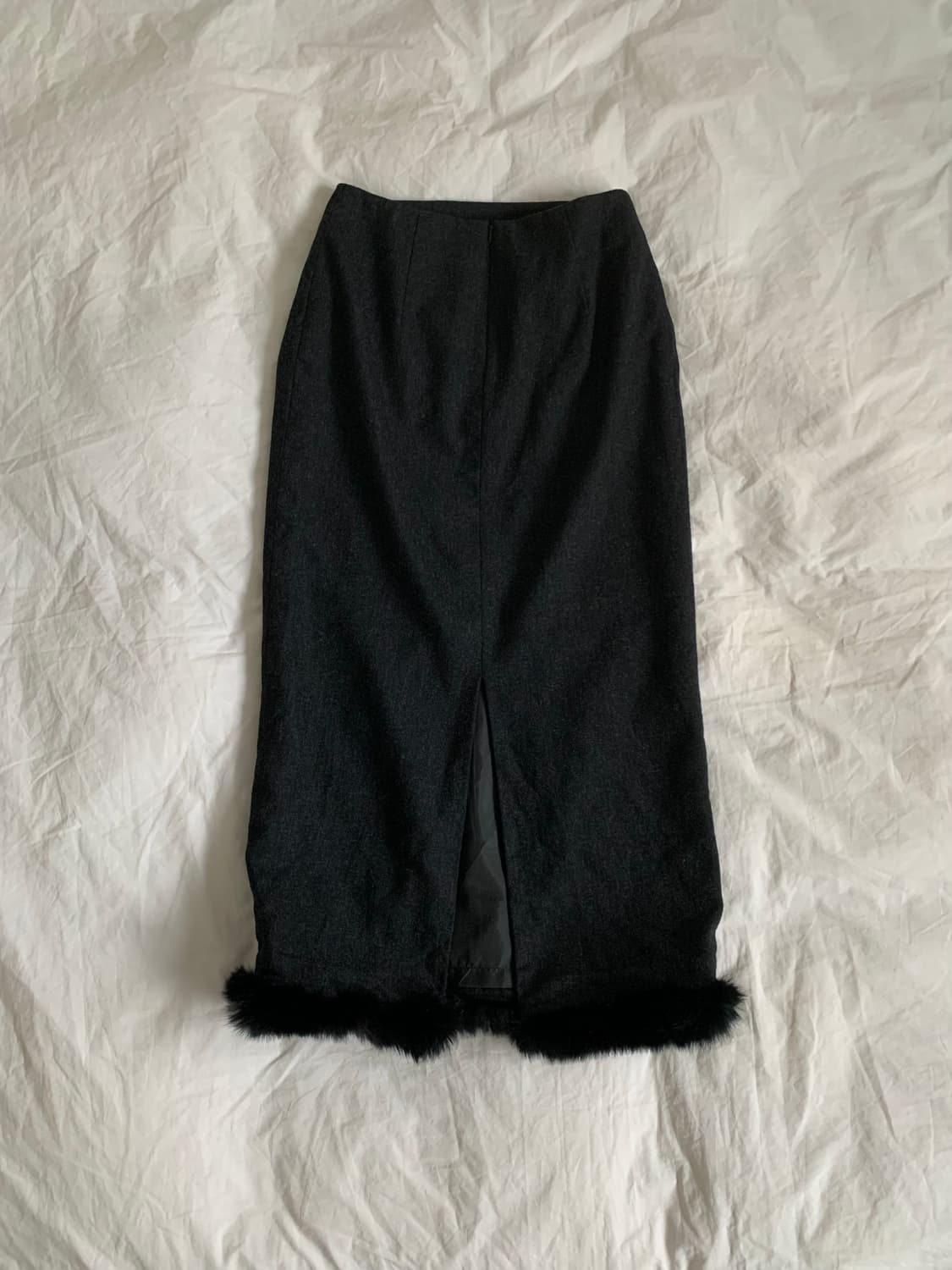 차콜 퍼 스커트 상품이미지5