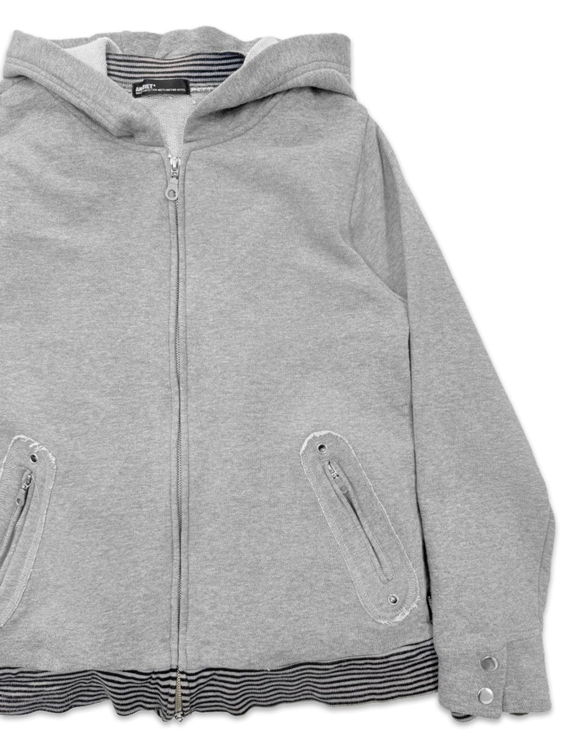 빈티지 Anquiet 스트라이프 레이어드 후드집업 상품이미지2
