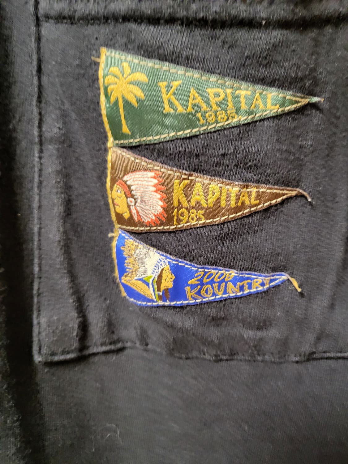 [L] 캐피탈 20 저지 패넌트 티셔츠 4 플래그 반팔 블랙 상품이미지2