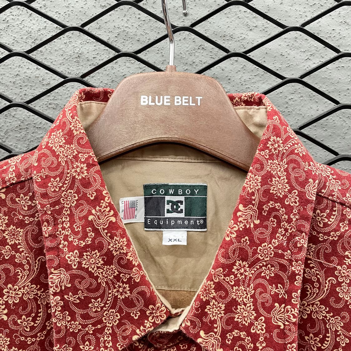 USA VINTAGE 웨스턴 셔츠 올오버 페이즐리 패턴 디테일 레드 상품이미지6