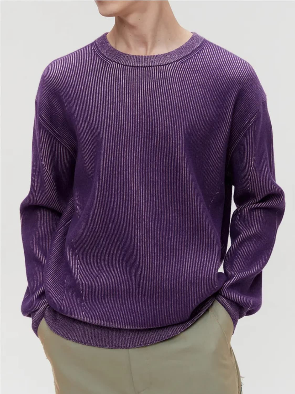 르마드 투톤 사선 라운드 니트 상품이미지9