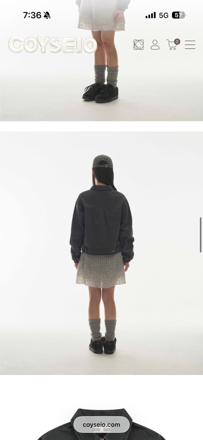 코이세이오 라운드카라자켓 스티치 블루 그레이 1사이즈 상품이미지6