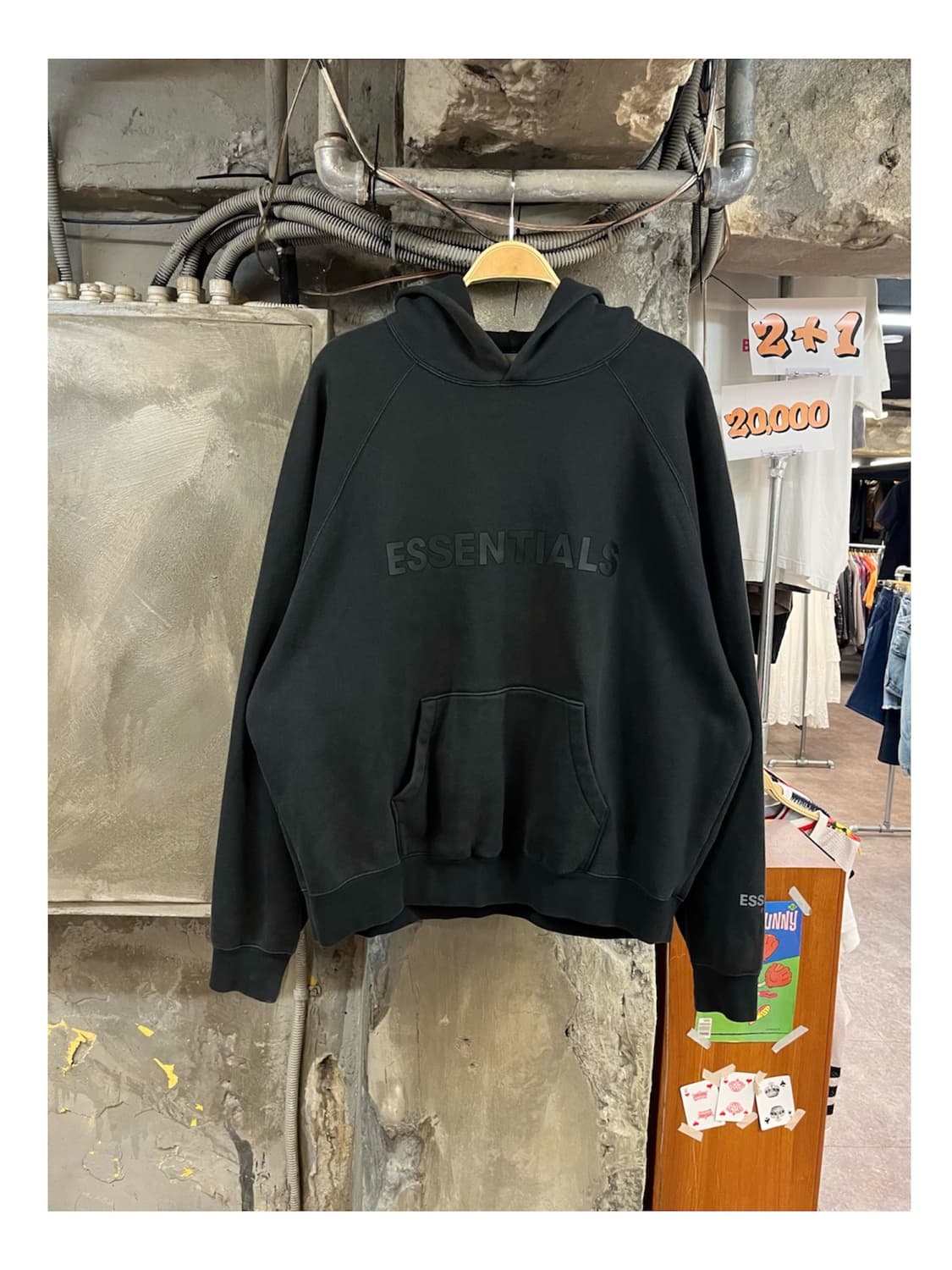 피어오브갓 에센셜 기모 후드티 블랙 L #csz3929 상품이미지1