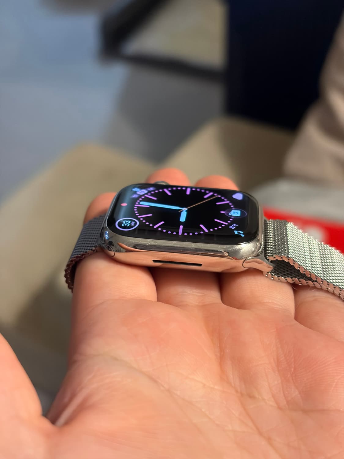 애플워치 시리즈 9 셀룰러 41mm 스테인리스 모델 정품 밀레니엄 루프  상품이미지4