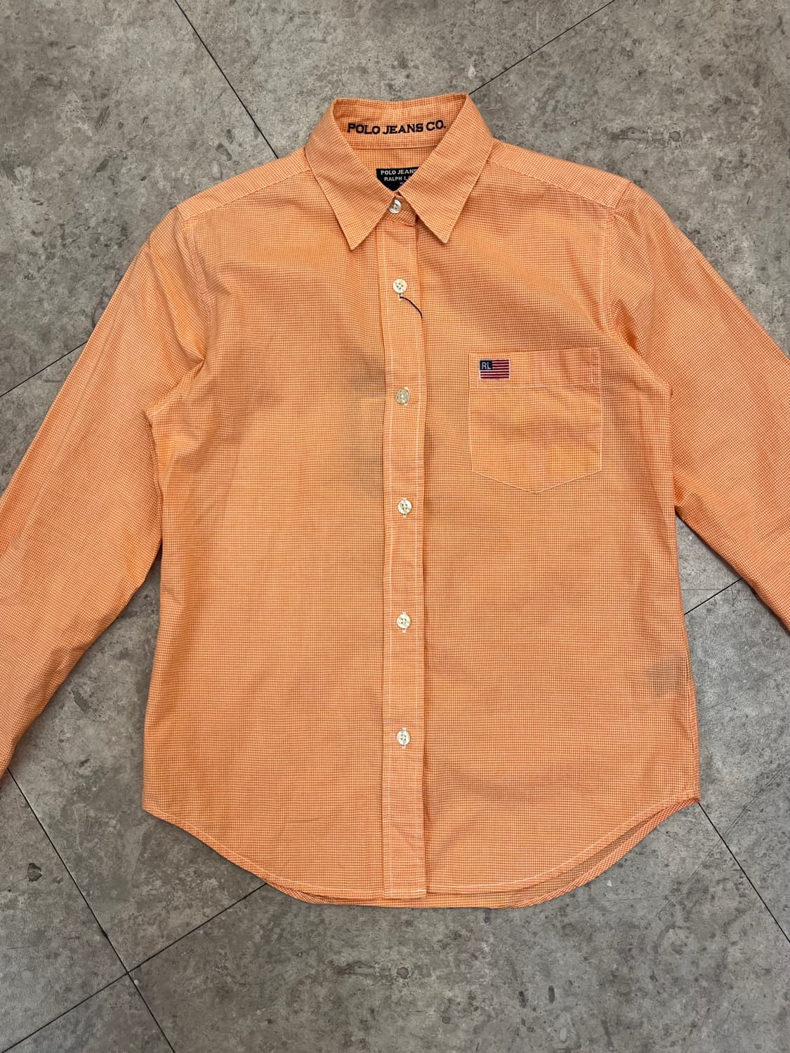 폴로 진스 깅엄 체크 셔츠 오렌지 #csz3143 상품이미지6
