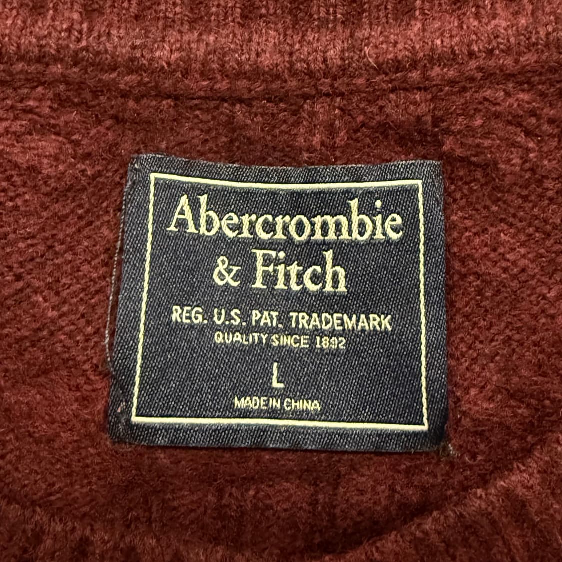 아베크롬비 버건디 꽈배기 니트 상품이미지5