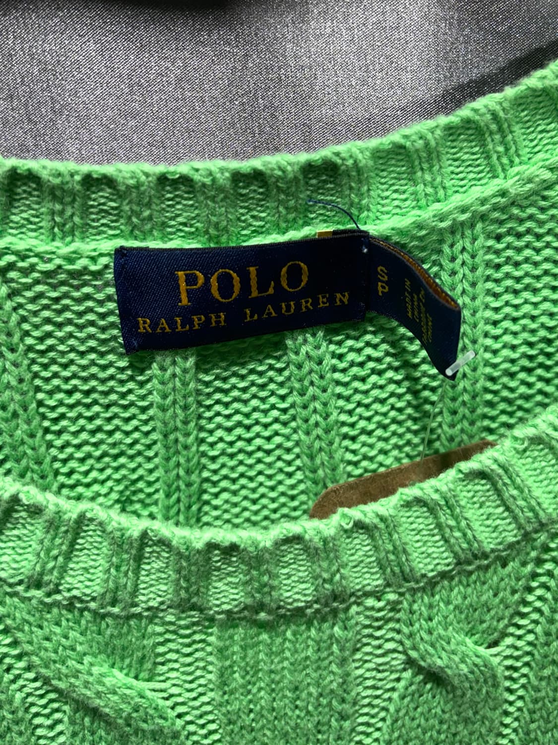 S 폴로랄프로렌 라이트그린 반팔 케이블 니트  상품이미지5