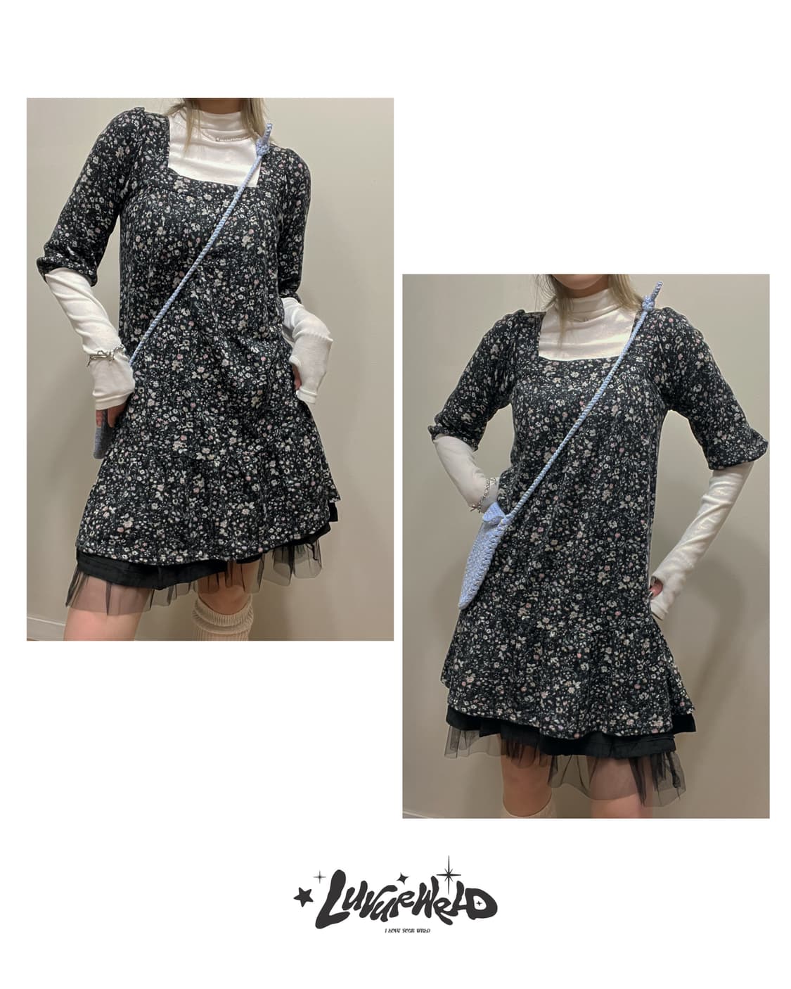 플로럴패턴 원피스 모리걸 갸루  상품이미지4