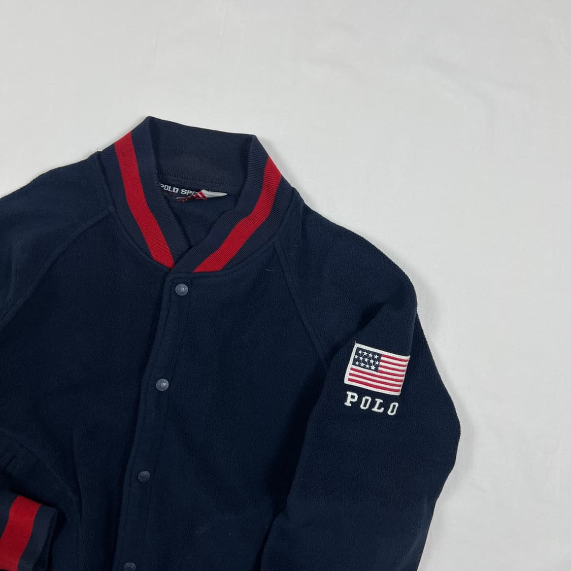 90‘s 폴로스포츠 polo sport usa 성조기 로고 플리스 자켓 상품이미지3