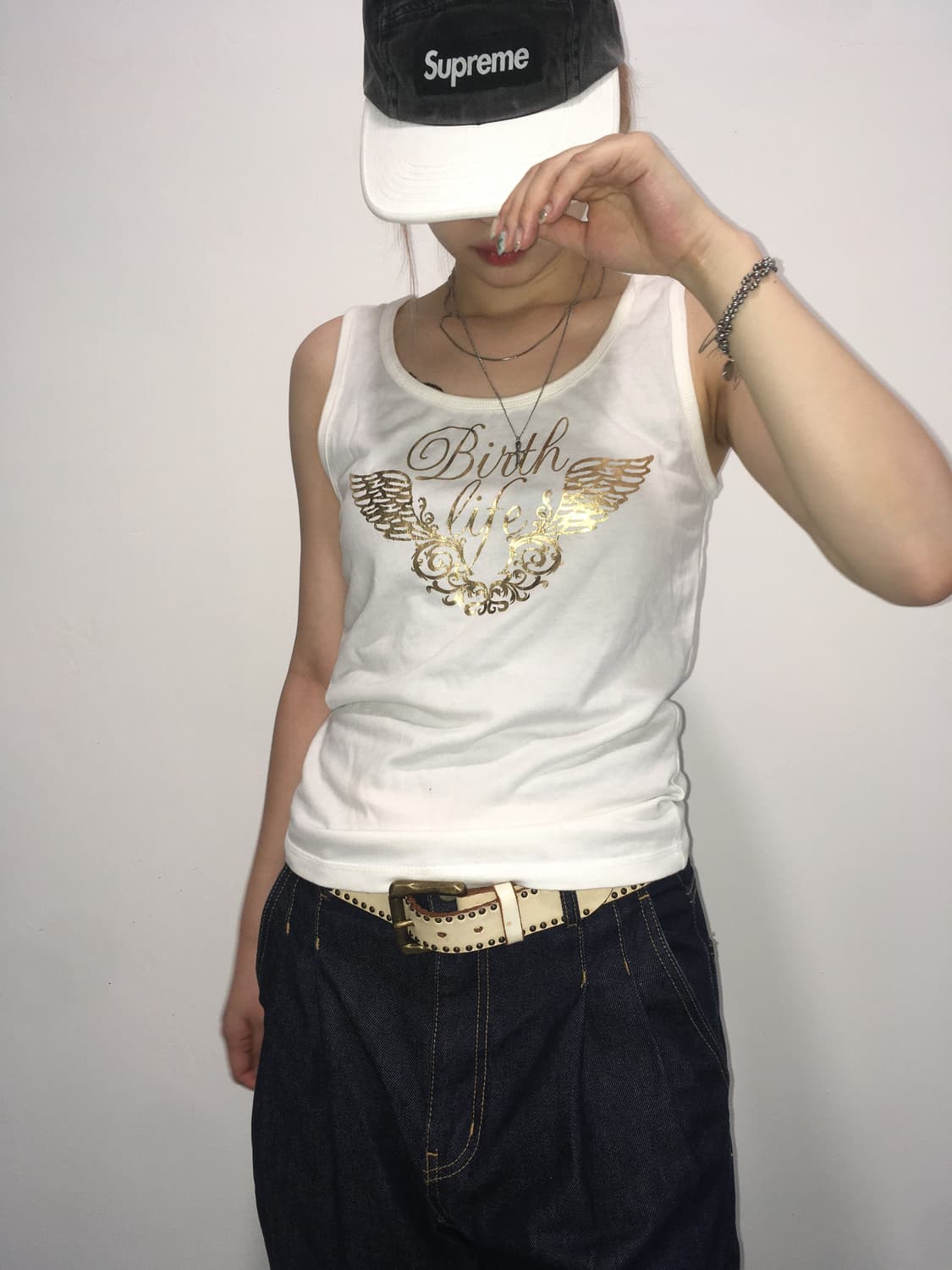 jpn vintage y2k 프린팅 슬리브리스 상품이미지3