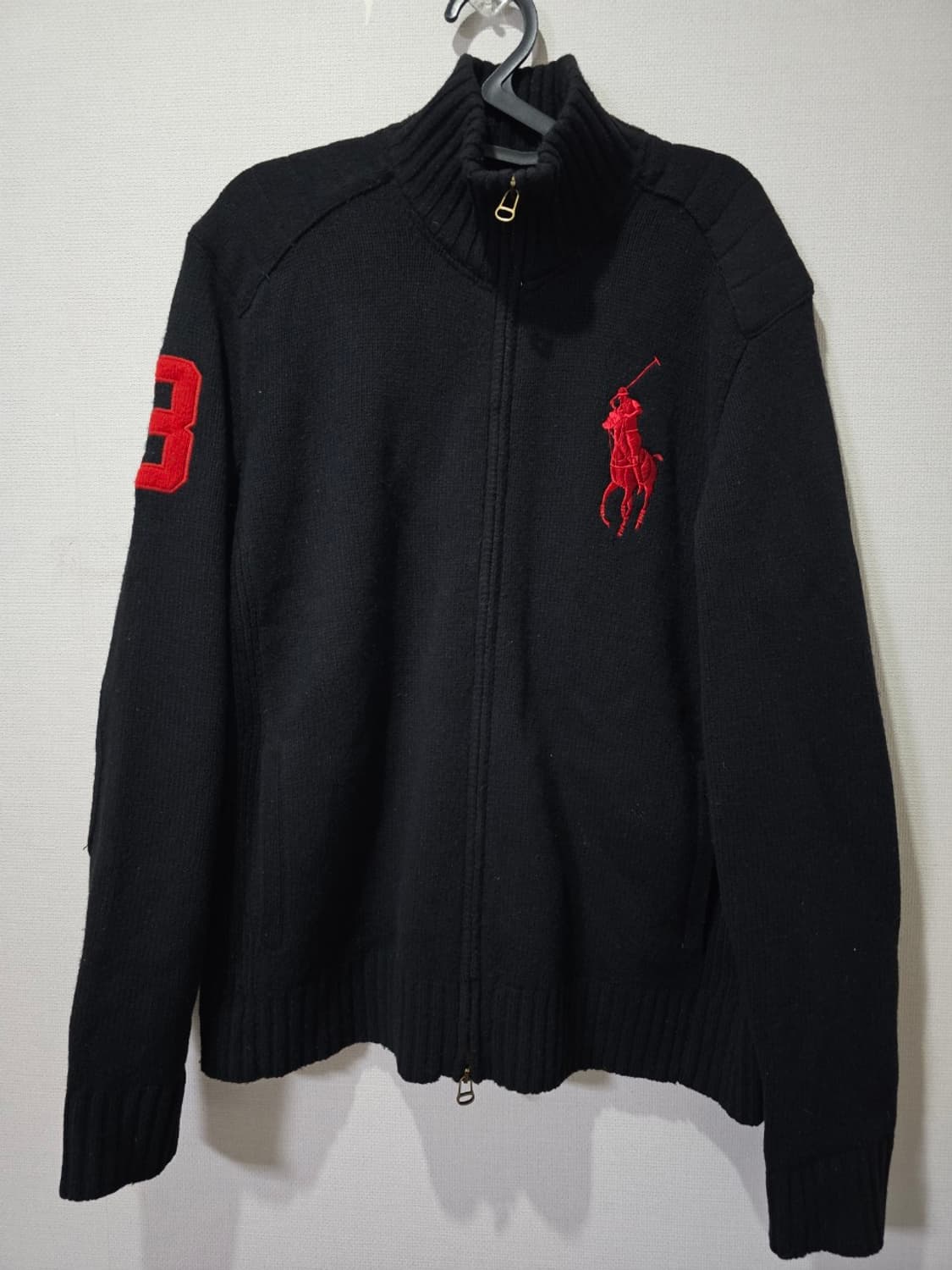 폴로 POLO 빅포니 검빨 니트집업 95~100 / M~L 상품이미지1