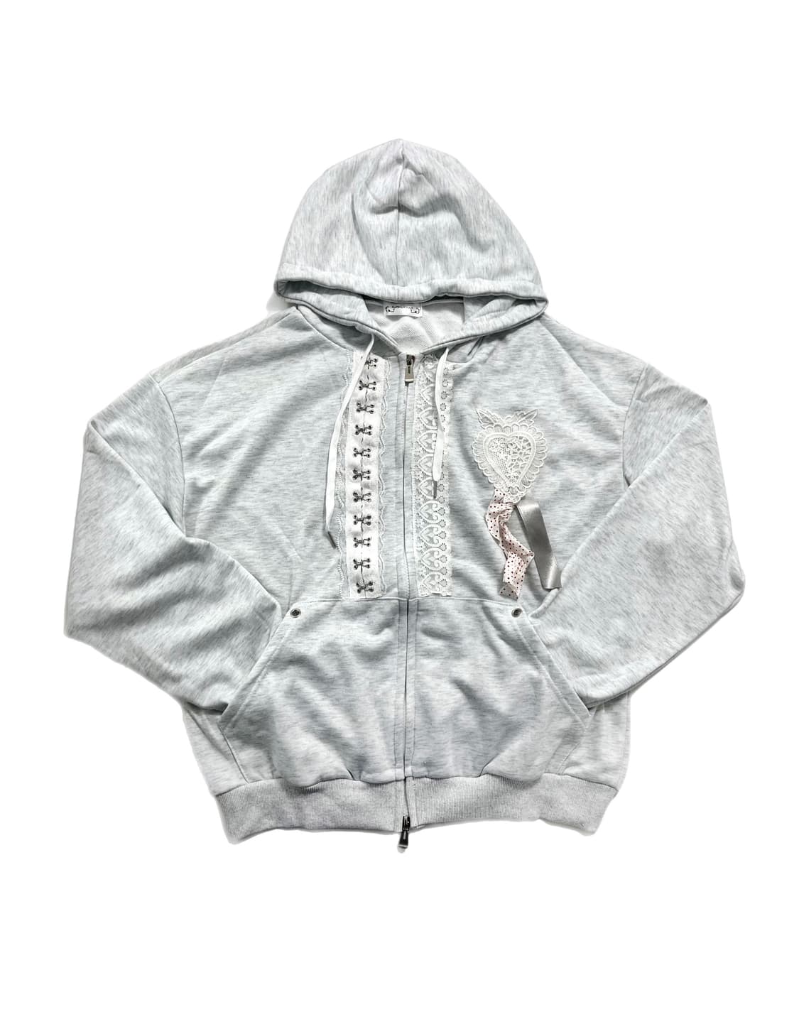 Lace Hoodie Zip-Up 상품이미지1