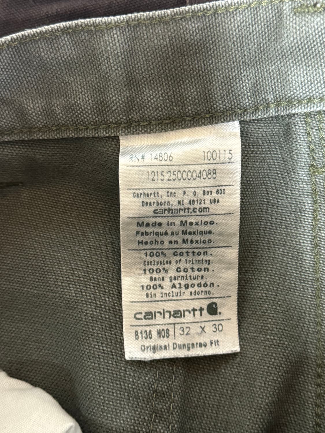 빈티지 칼하트 B136 더블니 모스그린 MOS 32x30 상품이미지3