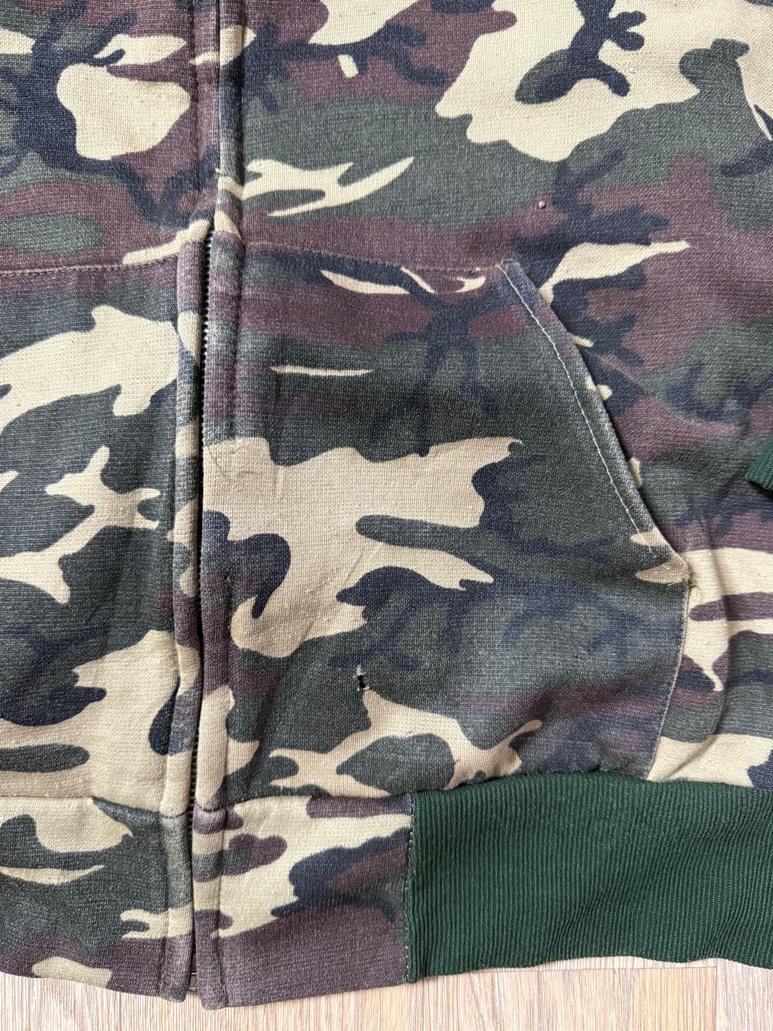 80s 아미ARMY 와플 써멀 후드집업 상품이미지4