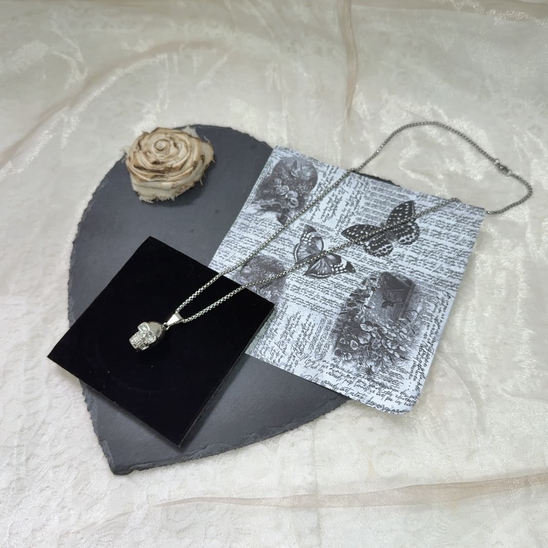 빈티지  해골 박스체인 목걸이 상품이미지2