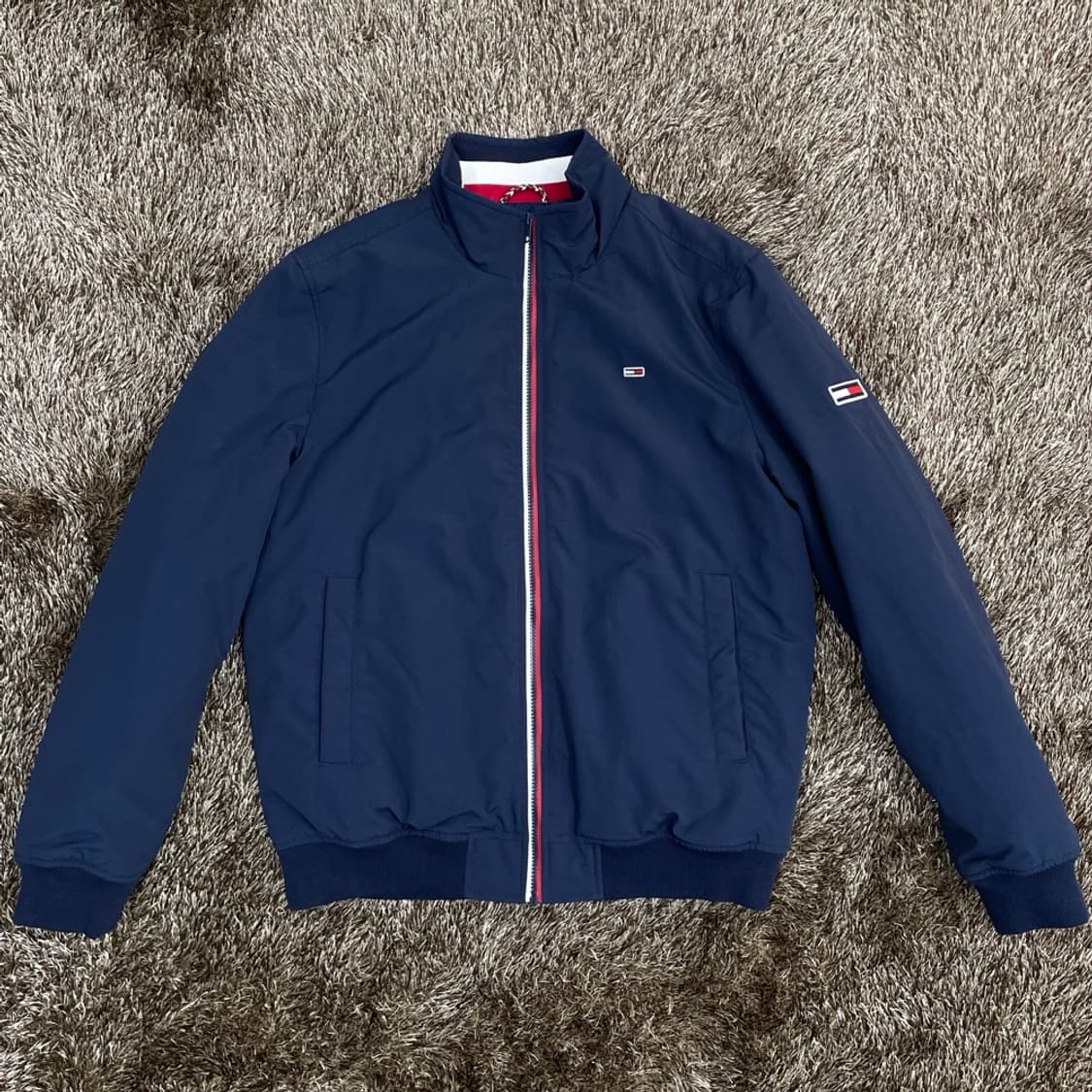 타미진스 TOMMY JEANS 네이비 클래식 플래그 블루종 점퍼 L 상품이미지1