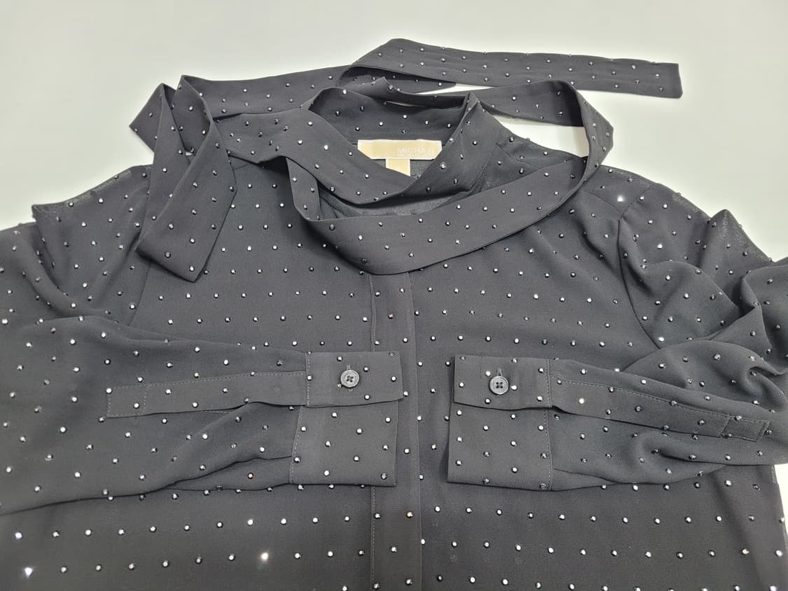 마이클코어스 라인스톤 장식 블라우스 / 여 S 블랙
 상품이미지6