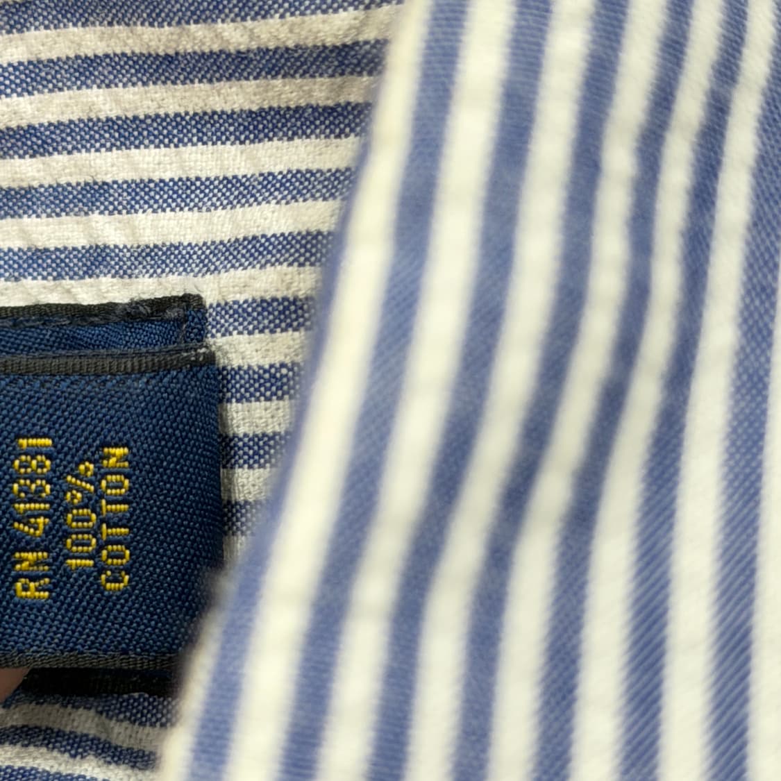 폴로 랄프로렌 시어서커 핑크포니 스트라이프 반팔셔츠 남방 M 상품이미지5