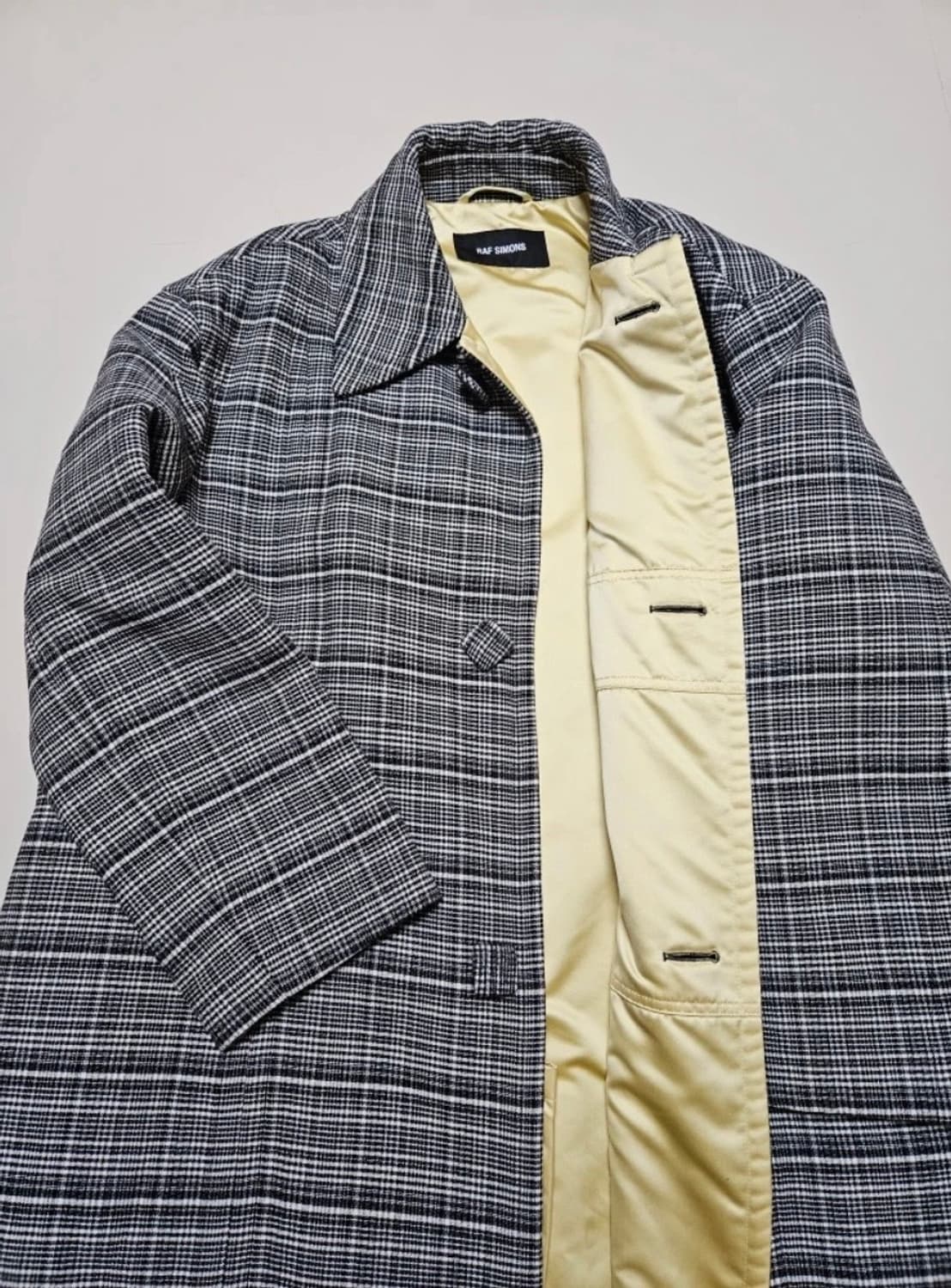 라프시몬스 18fw 카반 울 체크코트 46 상품이미지3