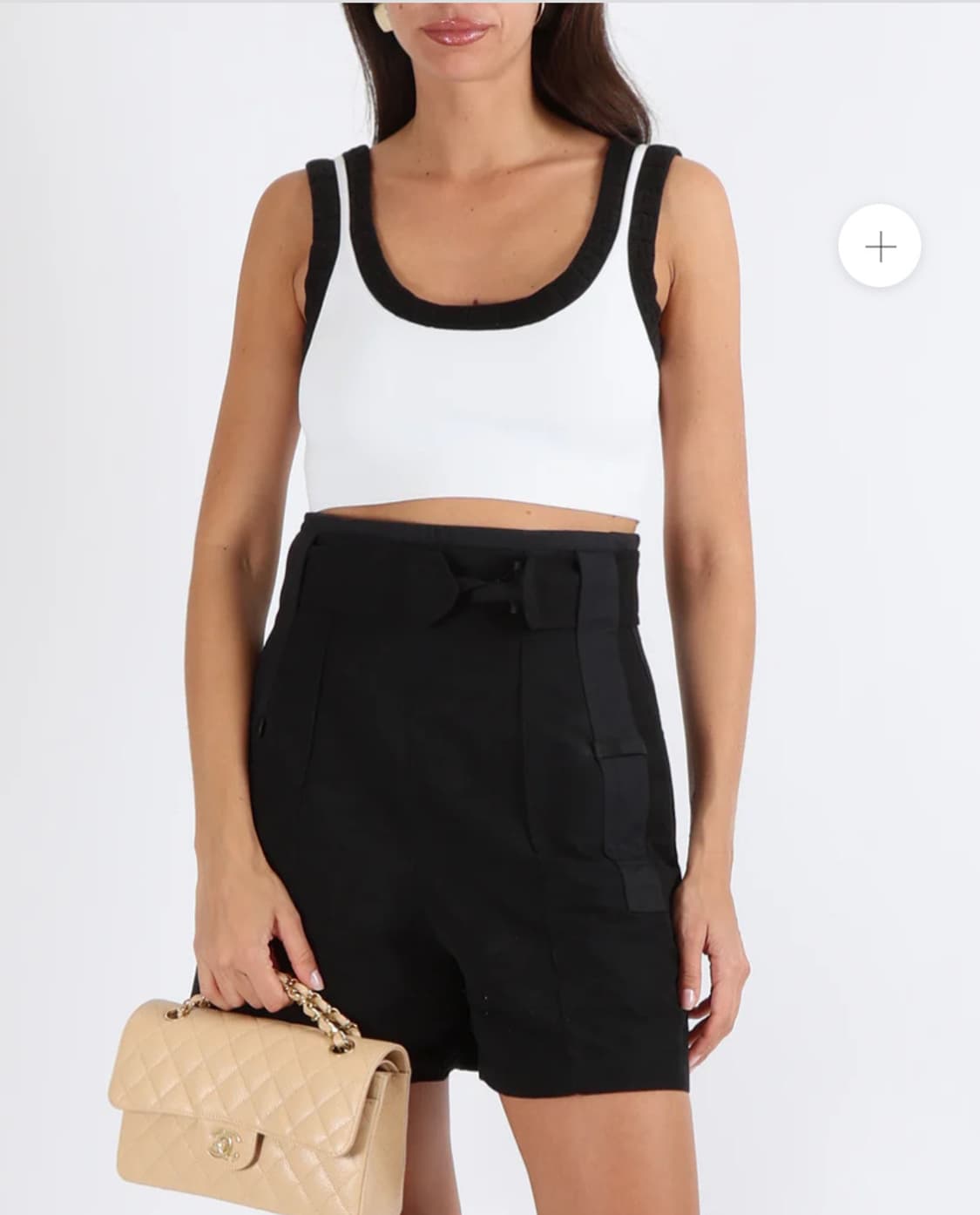 alexander wang 알렉산더 왕 로고 자카드 트리밍 크롭 나시 탑 상품이미지1