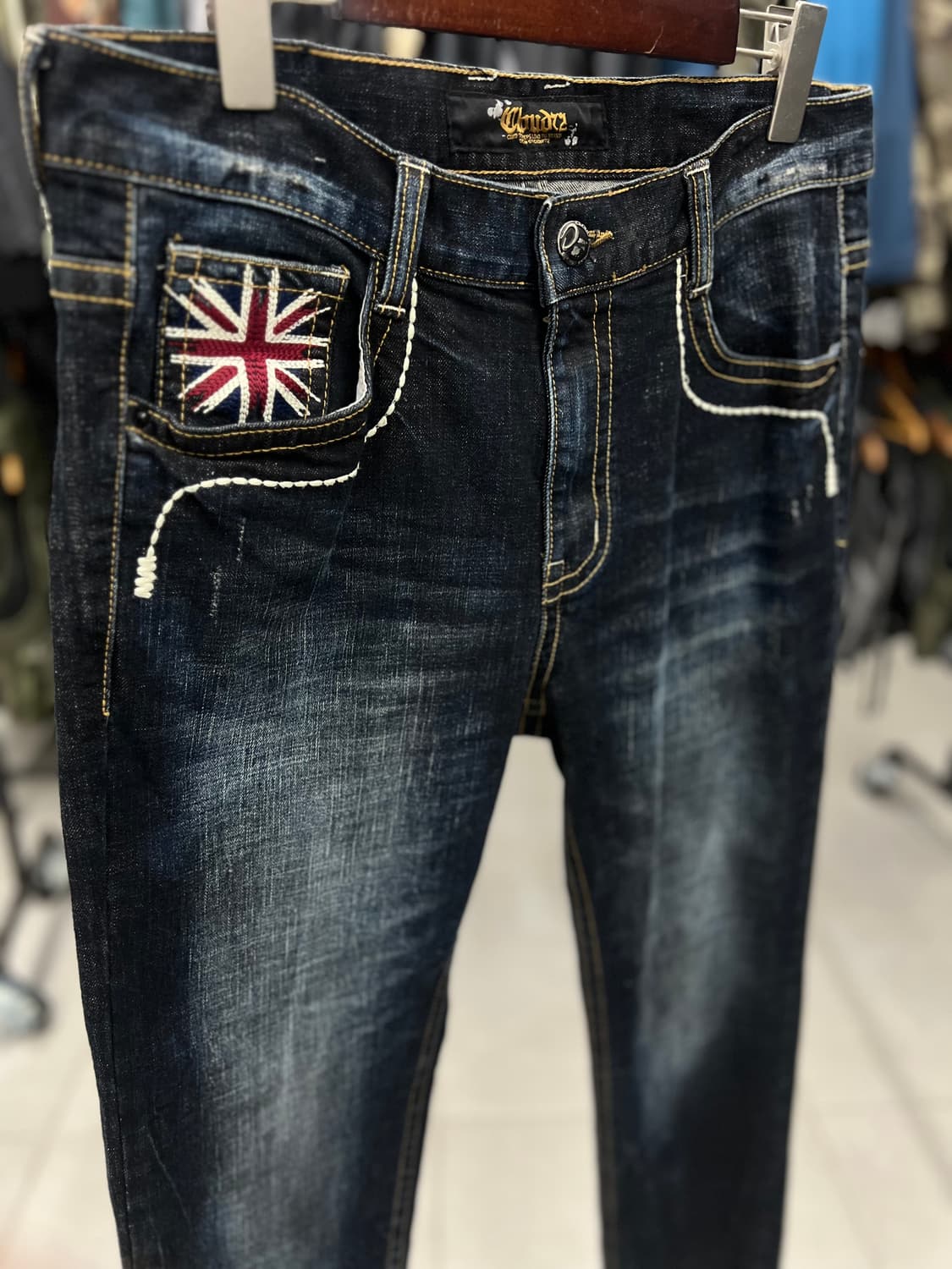 카우보이 스컬 자수 워싱진  상품이미지2