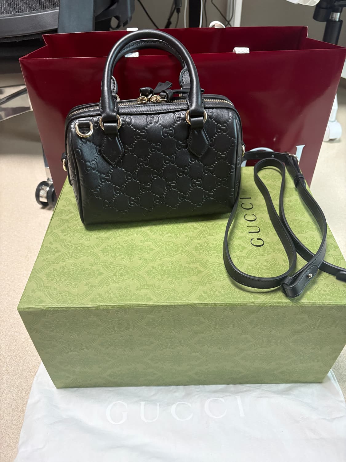 구찌 시마 토트백 블랙 볼링백 상품이미지1