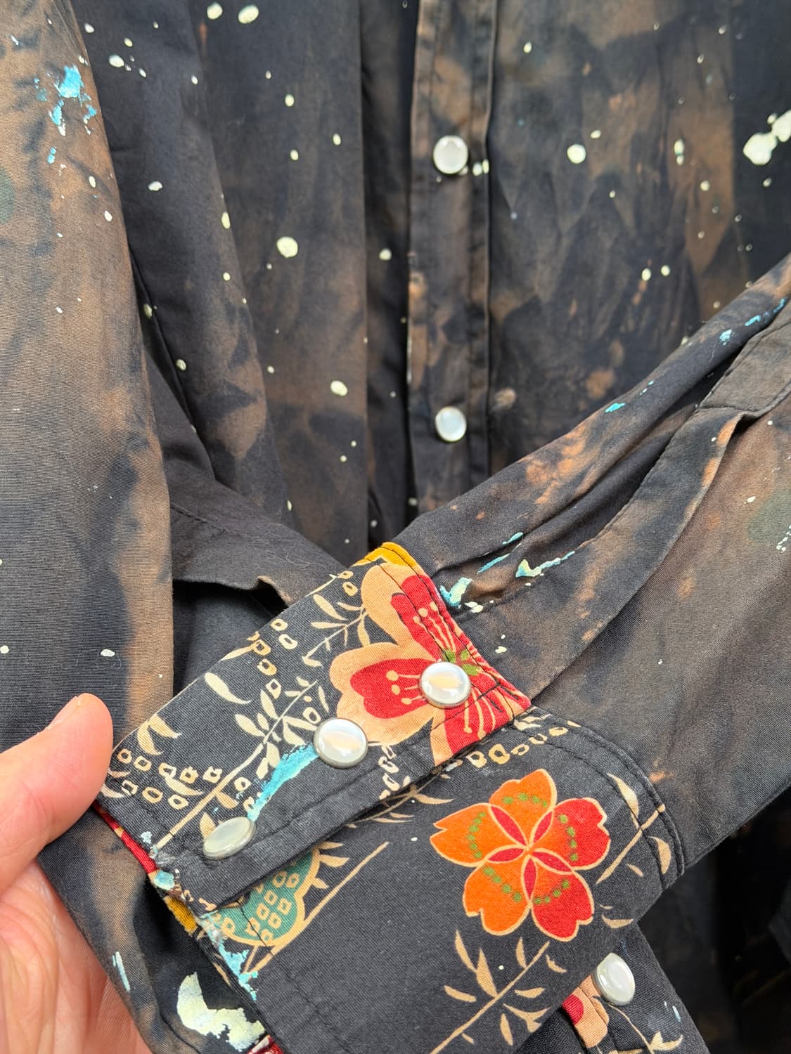 Grail USA 빈티지 다이 펄 스냅 셔츠 S 상품이미지5